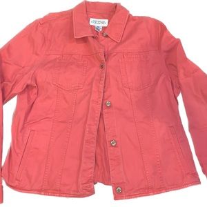 Coral Pink Jean Jacket - Jones New York Sz XL